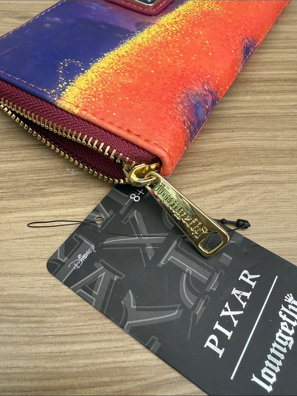 Loungefly Pixar Coco Purple Orange Zip Wallet - Picture 6 of 6